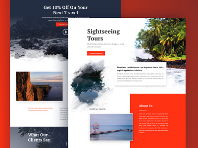 Sightseeing Landing Page Design for Divi agency blog business divi homepage landing page sightseeing theme tour travel ui ux web design website