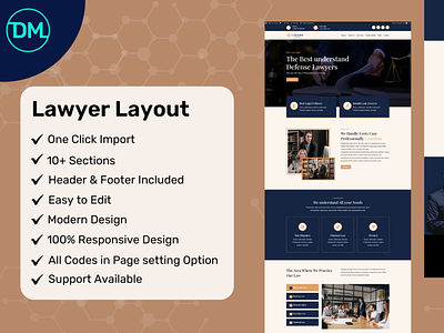 Divi Lawyer Landing Page Layout branding design ui ux
