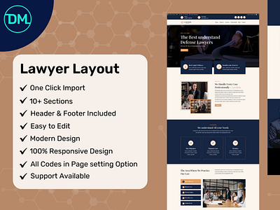 Divi Lawyer Landing Page Layout