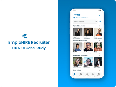 EmploHIRE Recruiter - Case Study app design design dribble hiring app recruitment shots ui ux ux ui case study