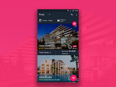 Hotel Compare App hotel booking app material design