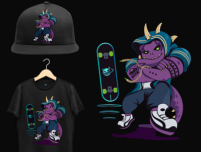 Space Monster character city cloth concept dino illustration monster skate space street urban