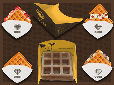 Cubi Packaging & Illustration food illustration packaging waffle box