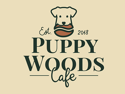 Puppy Woods Caffe logo cafe graphicdesing logo puppy