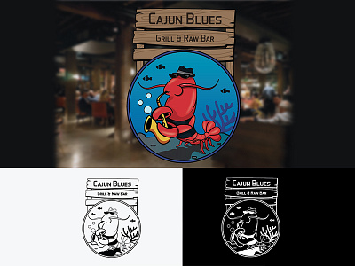 Cajun Blues Logo blues.crab graphicdesing logo