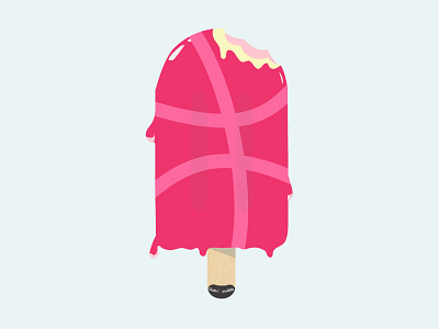 Popsicle Dribbble chill cool debut dribbble flat design pink popsicle summer sweet