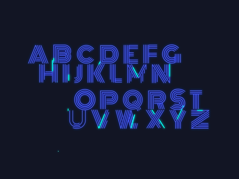 Monoton typeface animation ae alphabet animation font gif glow graphic letter line monoton motion typeface