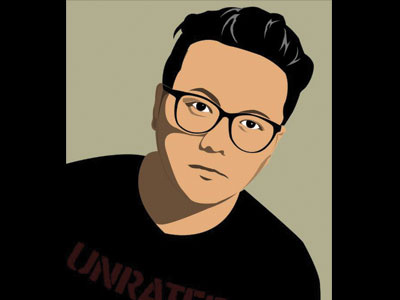 The man behind the sketch illustrator me vector