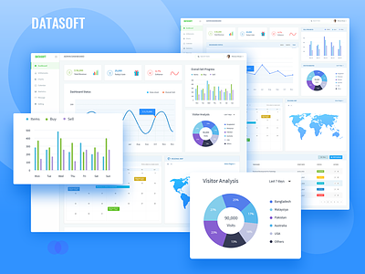 Datasoft Dashboard Presentation admin analytics app chart dashboard listing sales statistics table ui ux web