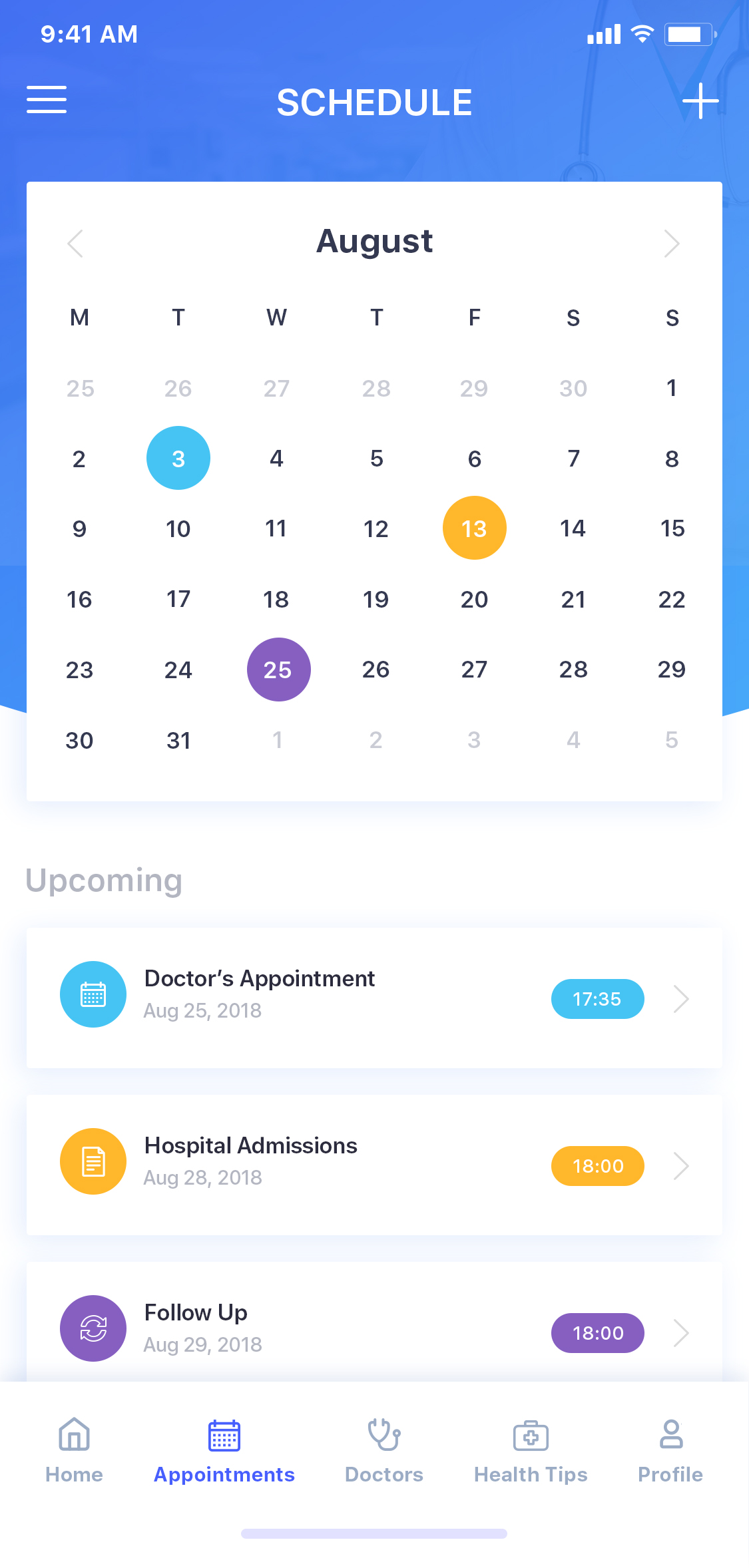 Schedule UI by Kazi Sayed on Dribbble