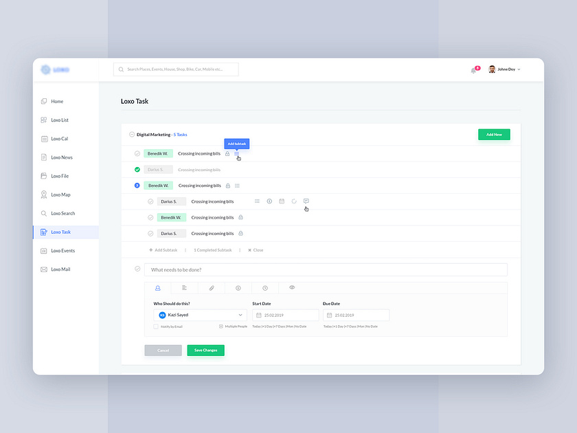 Task Management by Kazi Sayed for Dropex UI/UX Agency on Dribbble