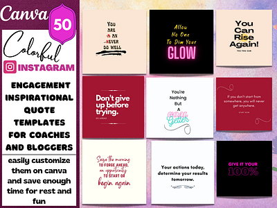 50 COLORFUL INSTAGRAM ENGAGEMENT QUOTES TEMPLATES-Colorful PackB