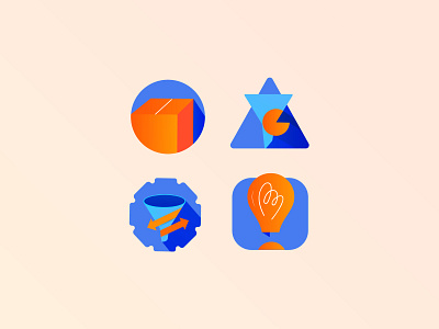 process icon bundle business conversion gradient color icons idea illustraion leads minimal parcel rate