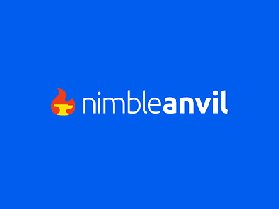 NimbleAnvil - Logo anvil design fire flame logo nimble nimble anvil