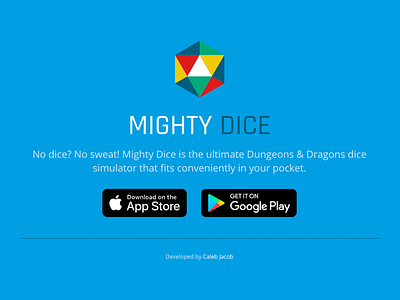 Mighty Dice - Landing app dd dice landing landing page mighty dice