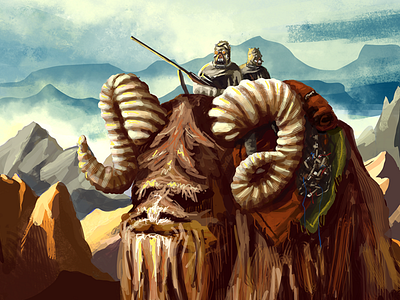 Tusken Raiders bantha creature desert illustration people raiders sand star wars tusken