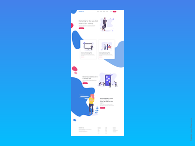 Marketing Landing page design illustration ui web