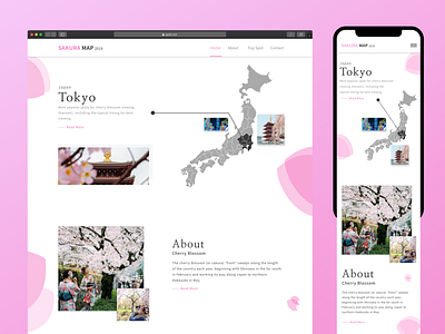 Sakura Map 2019 adobexd ux web