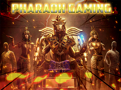 Pharaoh gaming thumbnail graphic design illustration vector