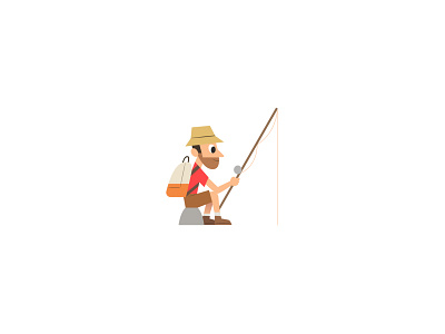 GO FISHING DAY characterdesign cute design fishing icon illustration man nature personaje pesca vector