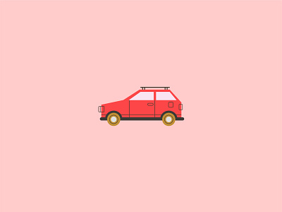 GOING SOMEWHERE auto automovil brand car cute design digitalart drive icon illustration logo red redcar vector