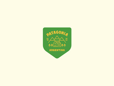 Patagonia Argentina argentina brand branding cabin cute design house icon illustration label logo mountains nature patagonia tshirtdesign vector wood