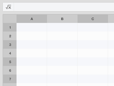 Spreadsheet grey minimalist simple spreadsheet ui