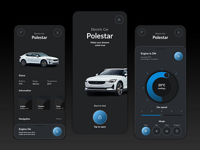 Polestar app design icon logo ui ux vector