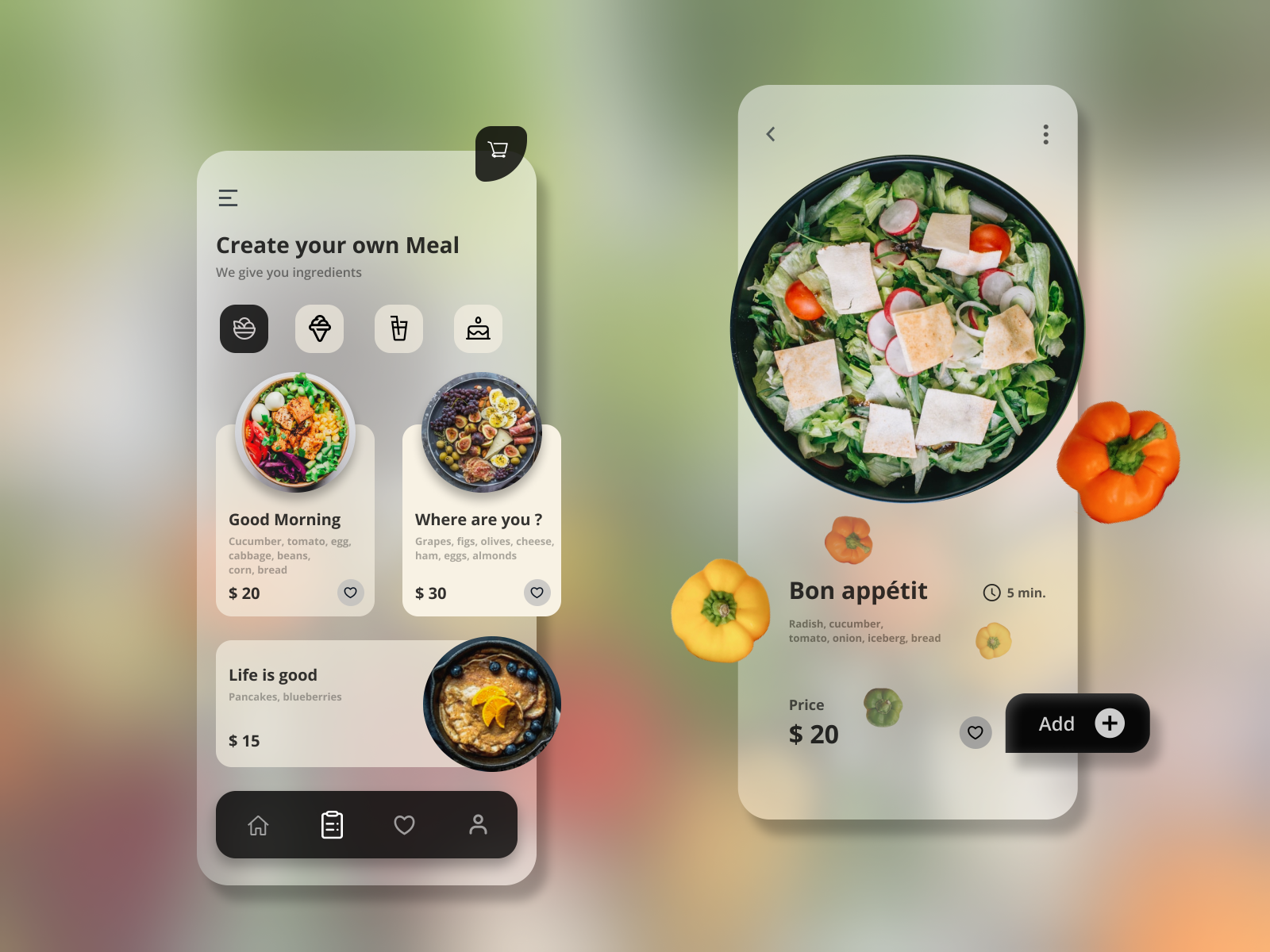 meal plan by rati kurtanidze on Dribbble