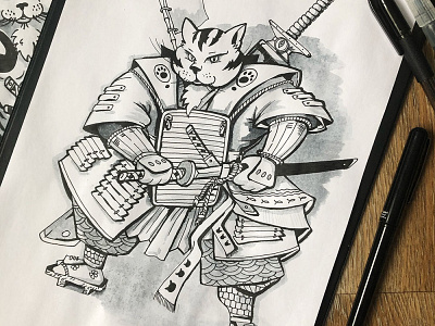 Inktober2020 day5 Blade blade cat illustration ink inktober