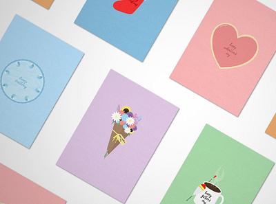 Minimalistic Greeting Cards birthday cards greeting cards holiday illustrator logo minimalistic photoshop portfolio product design