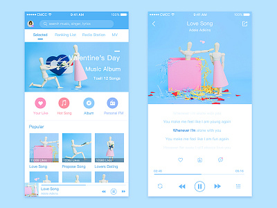 Music Player App flat interface music player ui ux