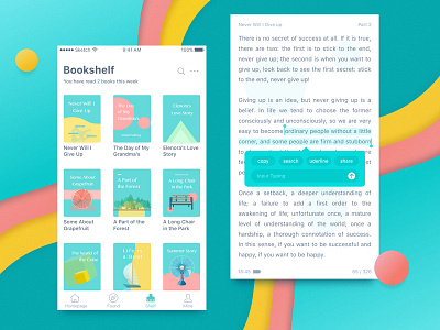 Book Store 2 app bookshelf bookstore flat online ui ux