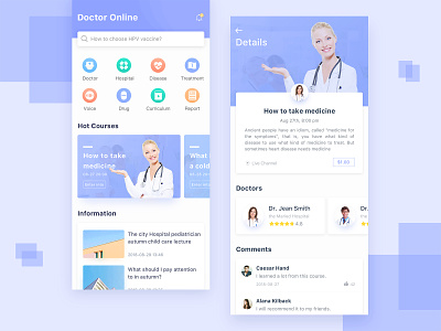 Doctor Online app design doctor medical care online consulting ui ux