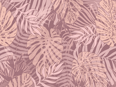 Mauve tropics art background decorative design graphic design illustration pattern plant print seamless pattern textile design tropics vector wallpapers yulia chepurova