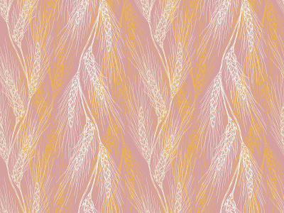 Wheat waves pink pattern art background decorative design graphic design illustration lace line pattern pink seamless surfase design textile design waves wheat yulia chepurova