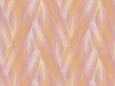 Wheat waves pink pattern