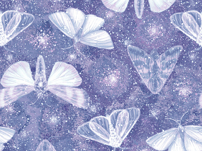 Very peri starry sky moths seamless pattern art background batterfy calm cosy design fairy graphic design illustration magic moths pastel purple seamless pattern starry textile design