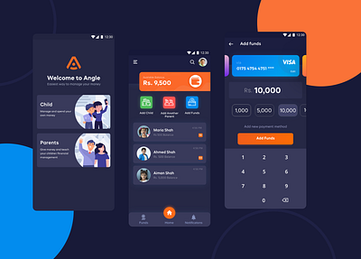 Angle UI animation app branding design finance icon illustrator saving ui ux vector wallet wallet app