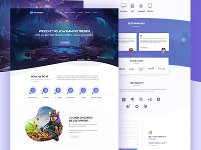 Gamedevelopement design gamedesign gamedevelopment gaming landingpagedesign ui uiux ux website website concept websiteui