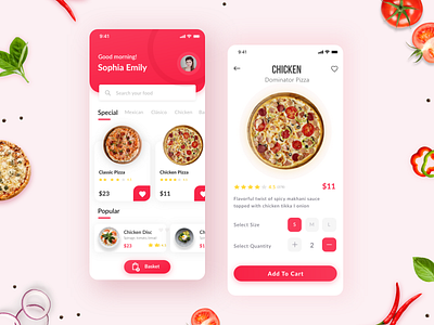 Pizza Delivery UI app app design appdesign appdesigner creative deliveryapp design food foodui mobile app design mobile ui pizza pizzadelivery pizzaui pizzeria ui uidesign uiux ux