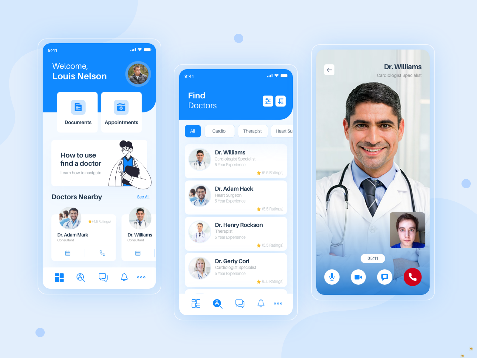 Doctor App UI by Danishali on Dribbble