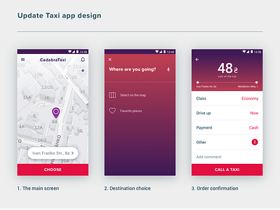 CadabraTaxi App android app business cadabra car map order pin taxi ui ux way