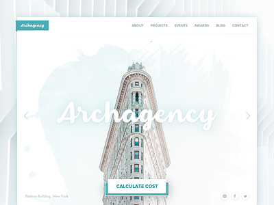 Archagency architecture buildings cadabra city clean interface landing light minimal ui web website