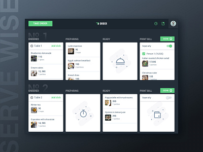 In Order App app billing business dark food menu order restaurant simple ui ux