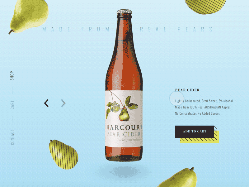 Harcourt Cider Concept animation apple buy design drink e commerce gif green parallax shop sketch web