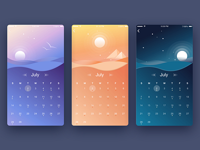 Day&Night Calendar app calendar concept illustration interaction interface ios material minimal mobile ui ukraine