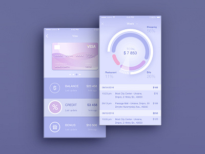 Finance App Concept android application card credit card financial flat interface ios money payment ui