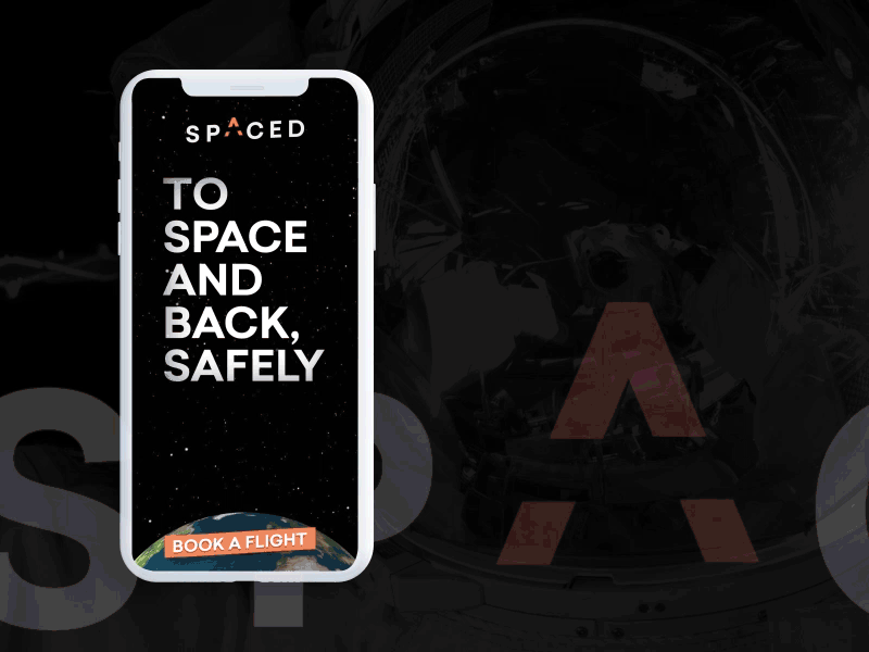 SPACED Landing screen after effects app interaction landing mars moon motion spaced spacedchallenge travel ui