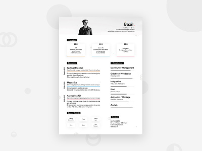 Personal Resume - Bazil Hamard - 2018 branding curriculum cv identity indesign print resume skills